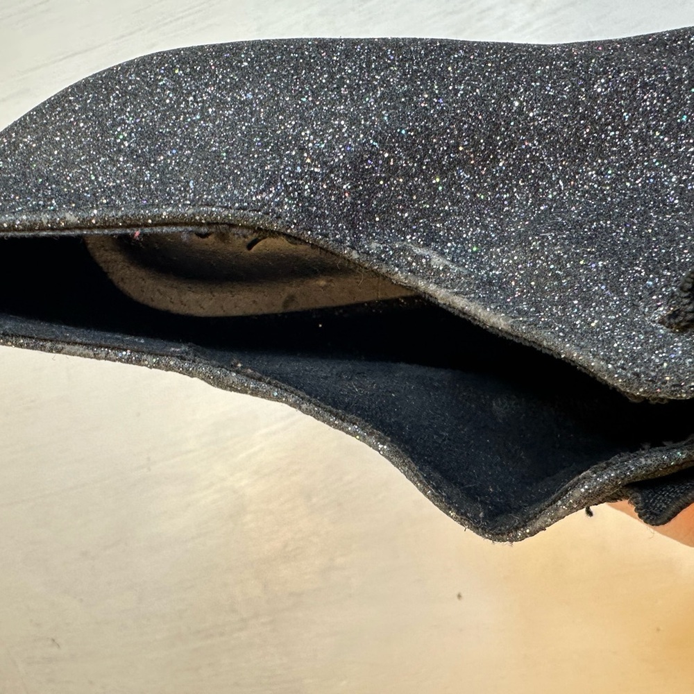 City Streets Black Glitter Mary Jane Layla Heels 9.5M 5” Stiletto Pumps - Picture 11 of 15